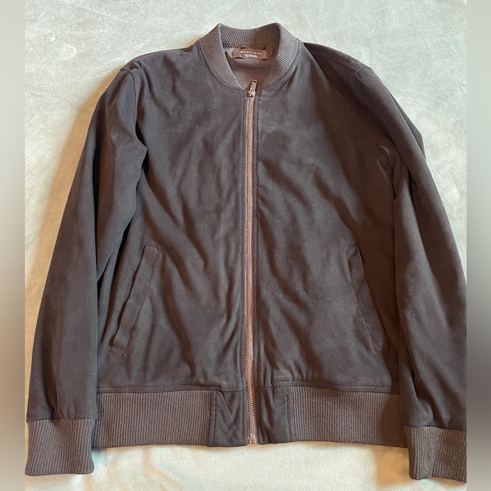 Zara Faux Suede Bomber - Size Medium